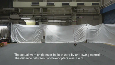 Large-Workspace Dual Multi-Rotor Aerial Payload Deployment System Using a Cable-Suspended Device With Ducted Fans featured image