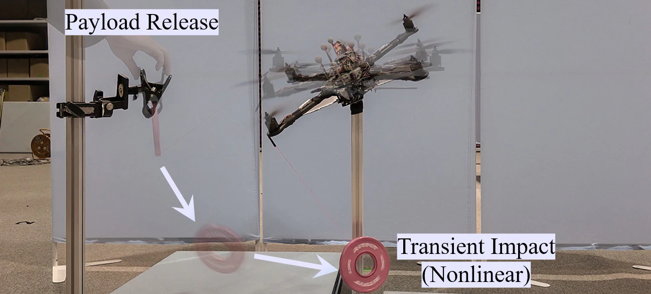 Impact disturbance testbed and response comparison across controllers and SANM learning rates